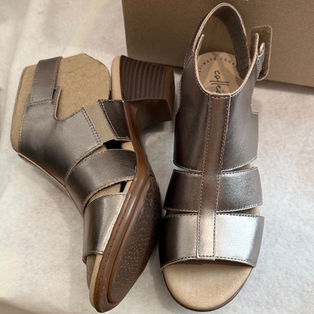 Clarks Silver Metallic Sandals